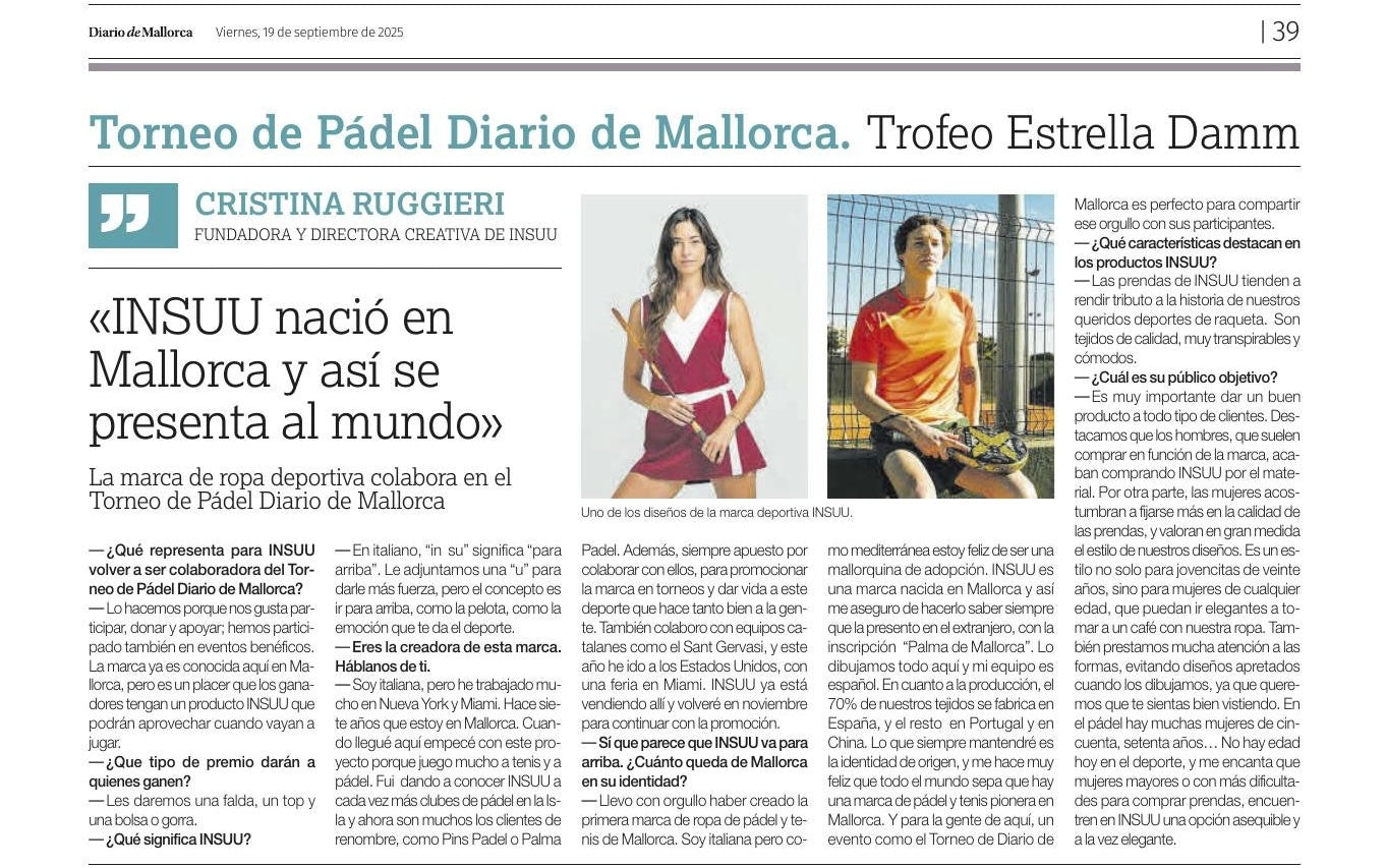 Diario de Mallorca: «INSUU nació en Mallorca y así se presenta al mundo»