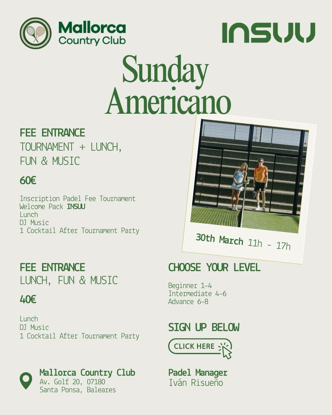 Sunday Americano Tournament & Lunch